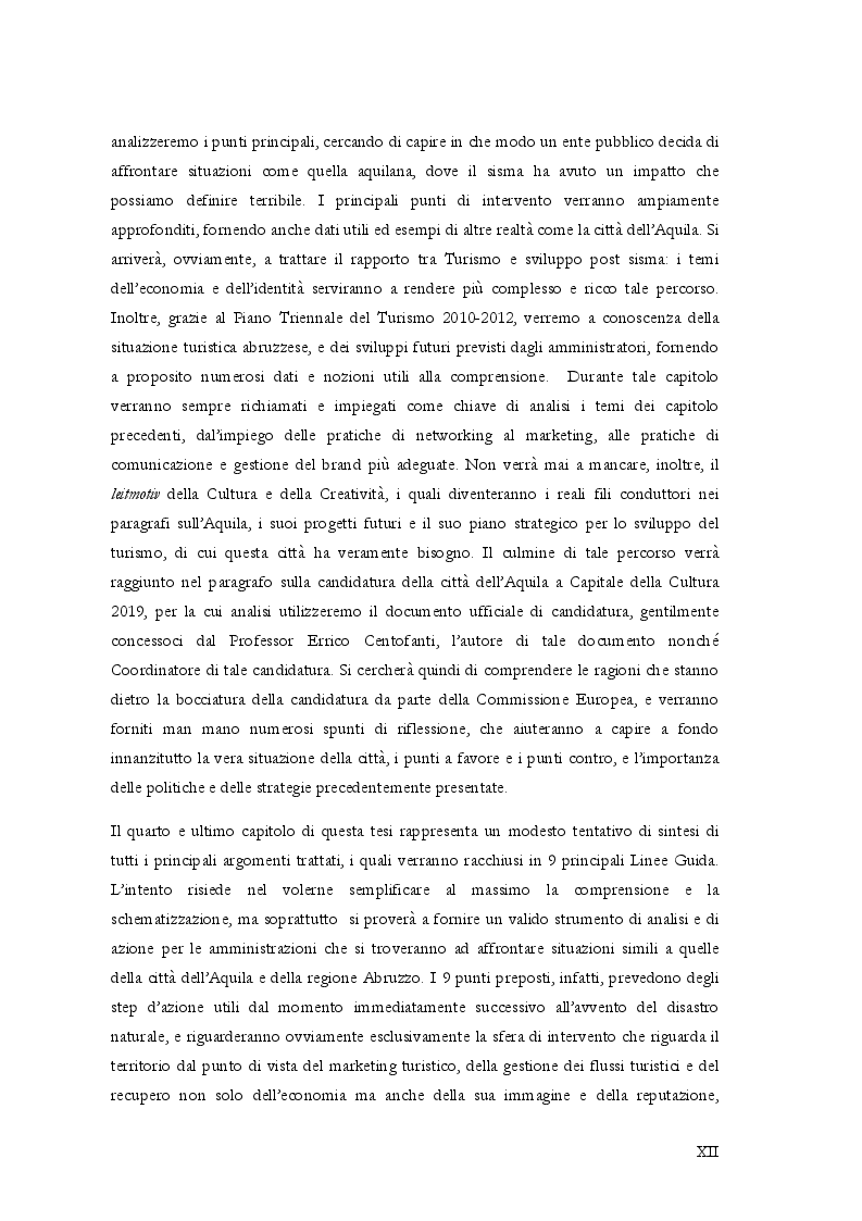 Estratto dalla tesi: Crisi post disastro naturale e fase di ricostruzione: il ruolo del Marketing Territoriale nella strategia di management degli enti locali. Il caso sisma Aquila 2009.