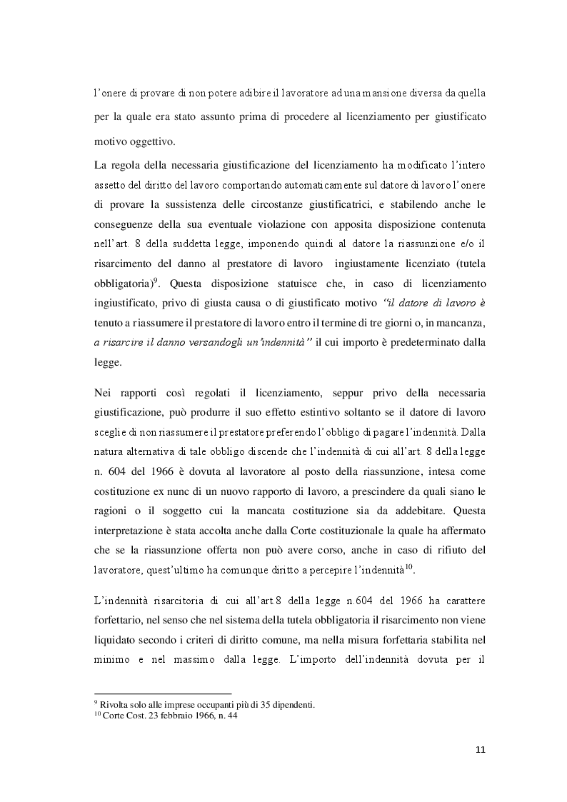 Estratto dalla tesi: La disciplina dei licenziamenti dopo la legge n. 92 del 2012 c.d. legge Fornero