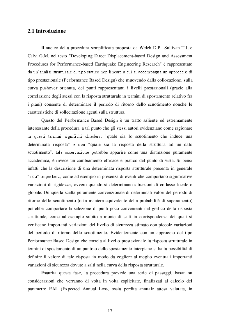 Estratto dalla tesi: Analisi benefici-costi di una struttura in cemento armato rinforzata sismicamente mediante controventi dissipativi