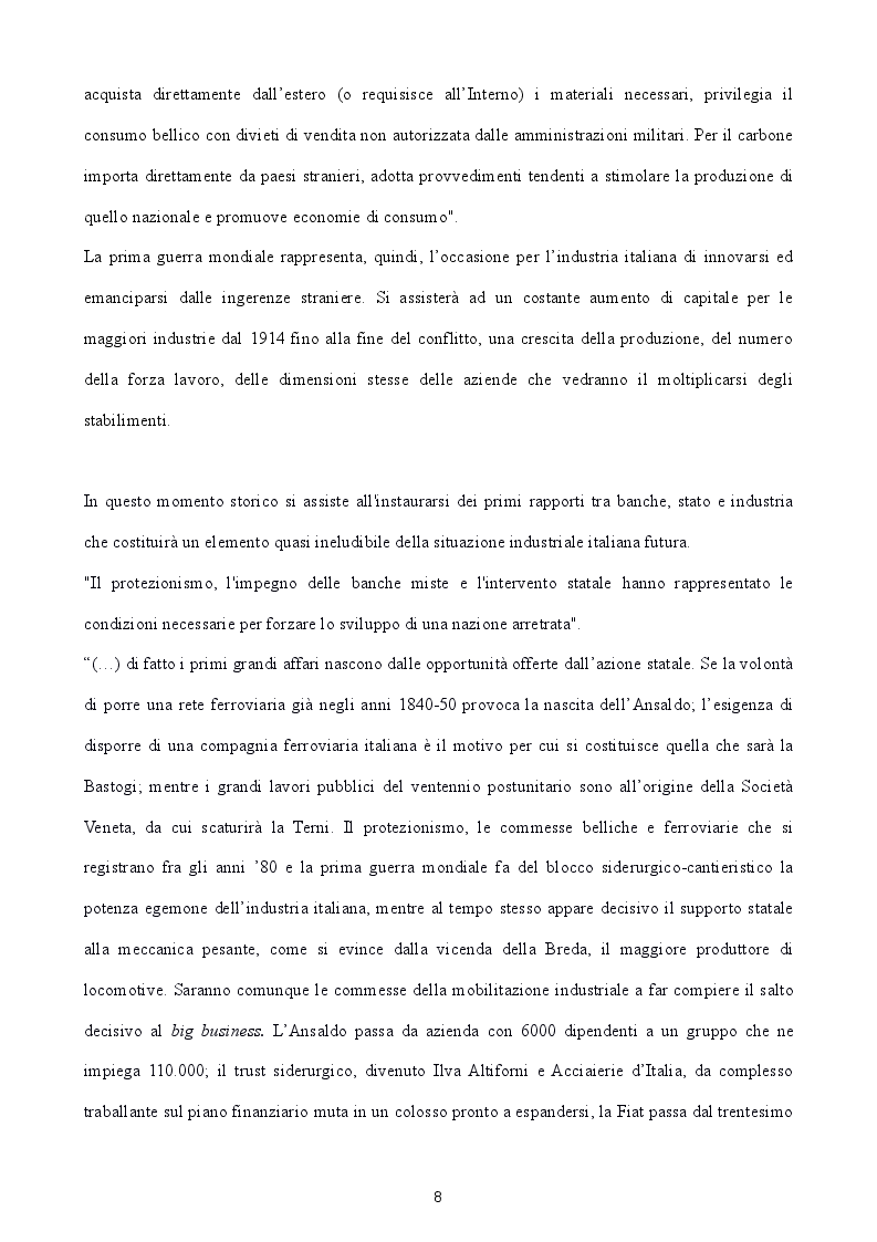 Estratto dalla tesi: L'industria Italiana tra potere statale e impresa privata. Il divario Nord-Sud e le cattedrali nel deserto