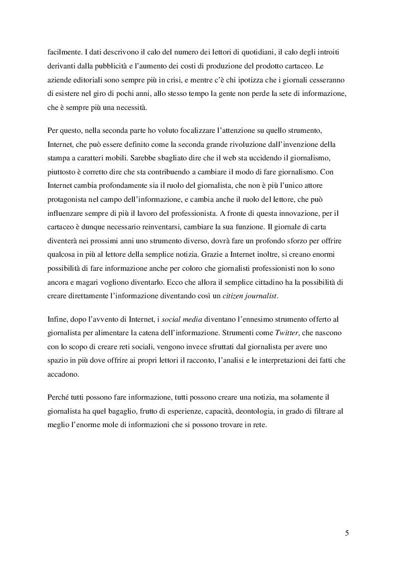 Anteprima della tesi: Nuove frontiere dell'informazione: giornalismo online e Twitter, Pagina 3