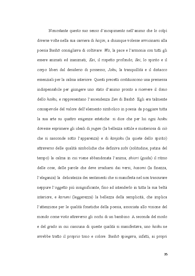 Estratto dalla tesi: Matsuo Basho: lo haiku e la poetica del viaggio