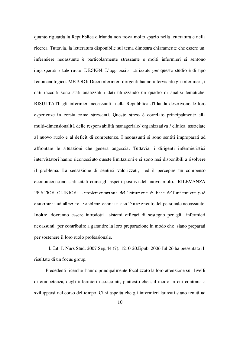 Estratto dalla tesi: L'inserimento del personale infermieristico neo-assegnato al Servizio di Emergenza Territoriale 118