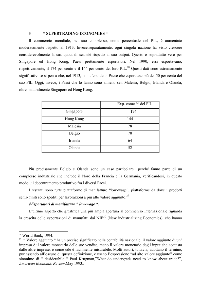 Anteprima della tesi: La globalizzazione e il mercato del lavoro: la realtà americana ed europea a confronto, Pagina 12