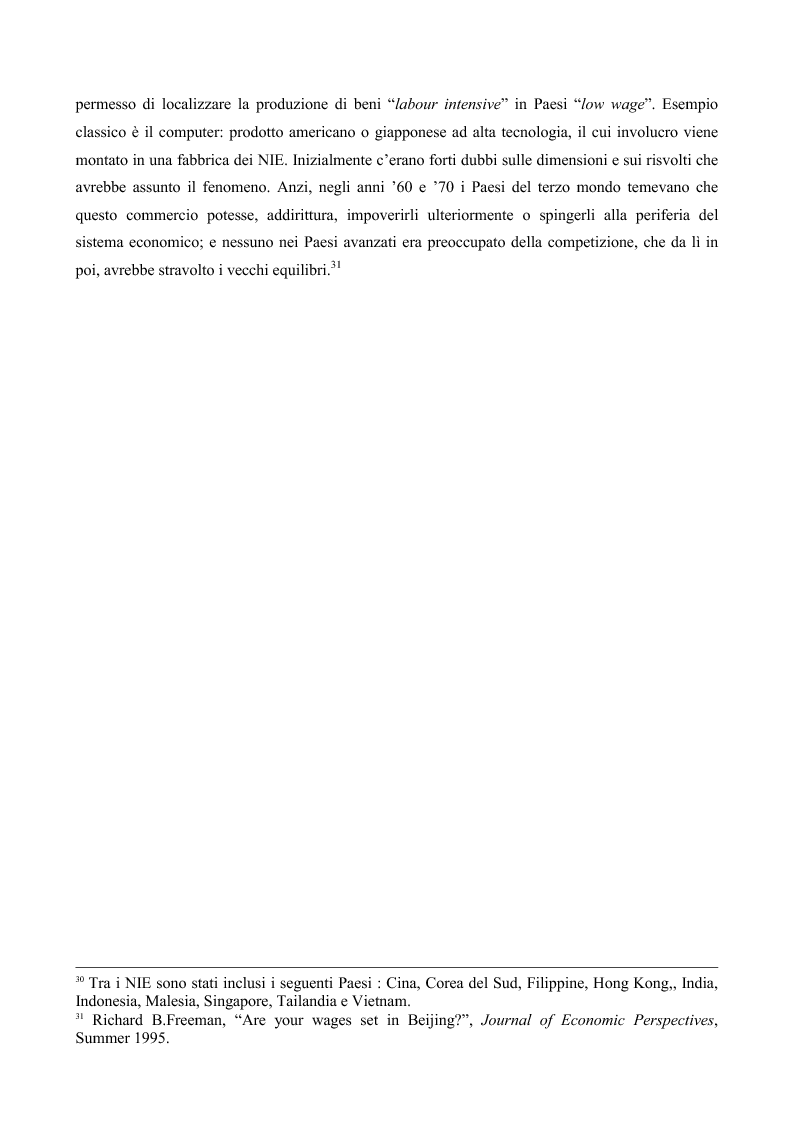 Anteprima della tesi: La globalizzazione e il mercato del lavoro: la realtà americana ed europea a confronto, Pagina 13