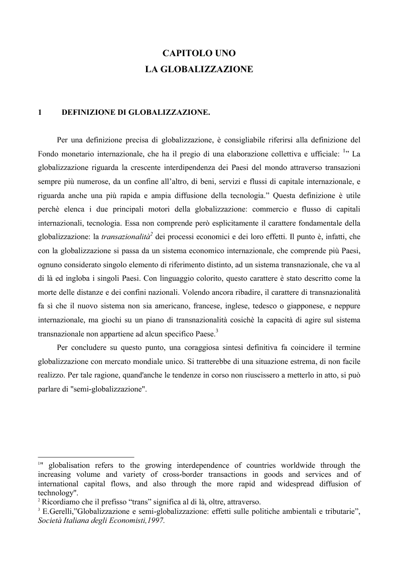Anteprima della tesi: La globalizzazione e il mercato del lavoro: la realtà americana ed europea a confronto, Pagina 2