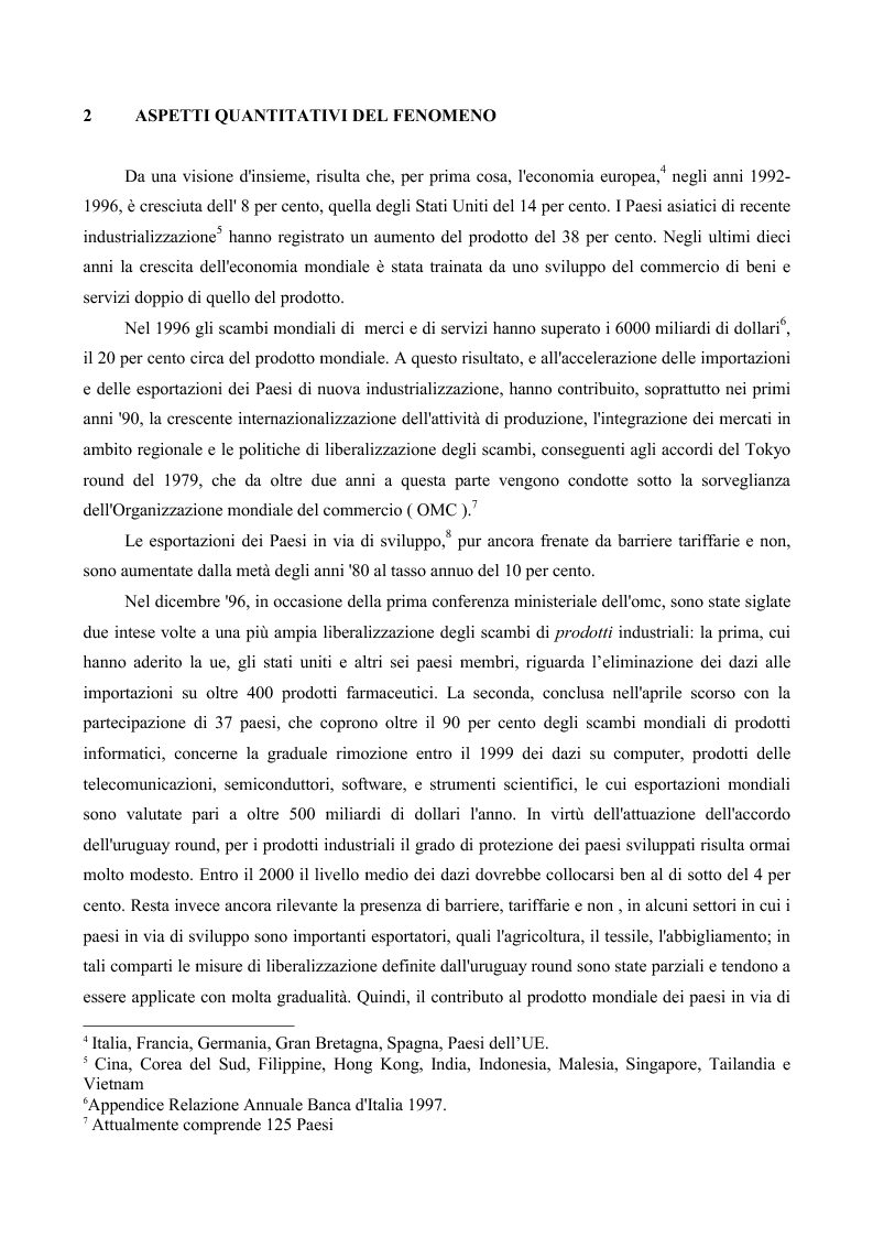 Anteprima della tesi: La globalizzazione e il mercato del lavoro: la realtà americana ed europea a confronto, Pagina 3