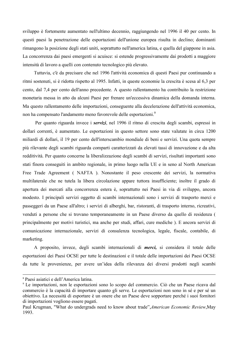 Anteprima della tesi: La globalizzazione e il mercato del lavoro: la realtà americana ed europea a confronto, Pagina 4