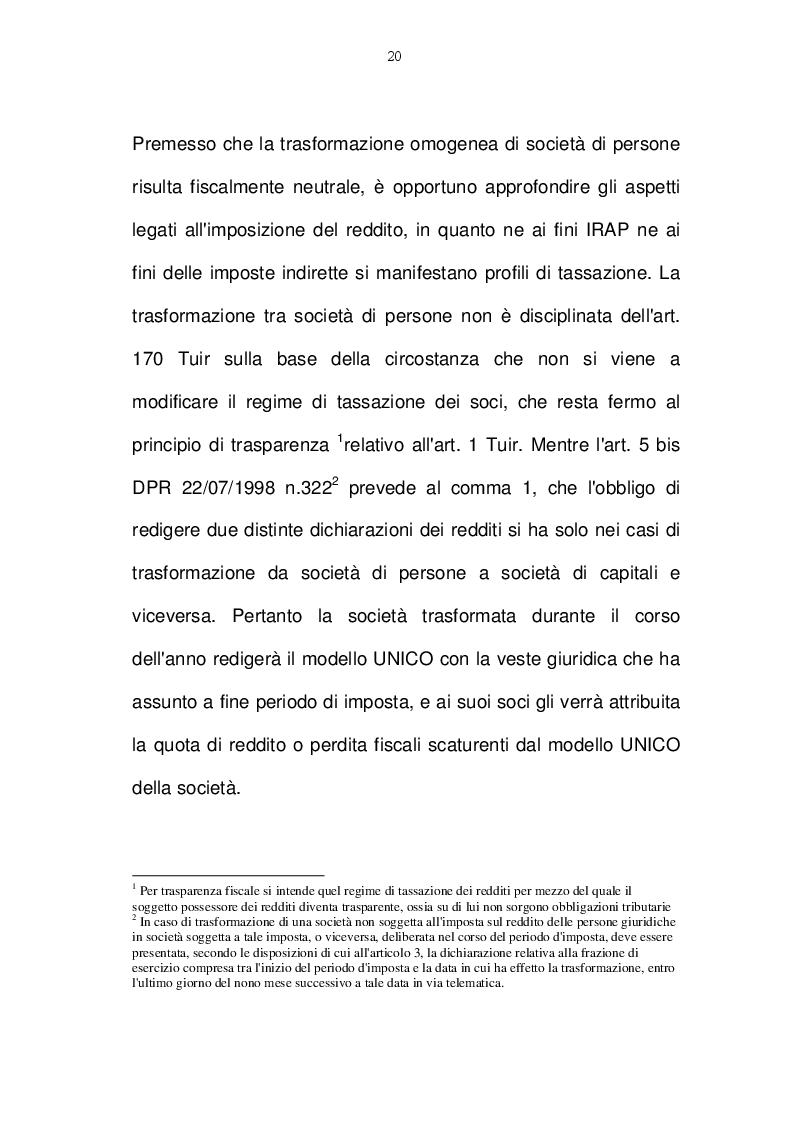 Estratto dalla tesi: Le trasformazioni delle società: due casi pratici a confronto