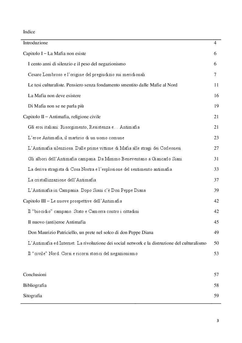 Indice della tesi: La ''costruzione'' dell'Antimafia, Pagina 1
