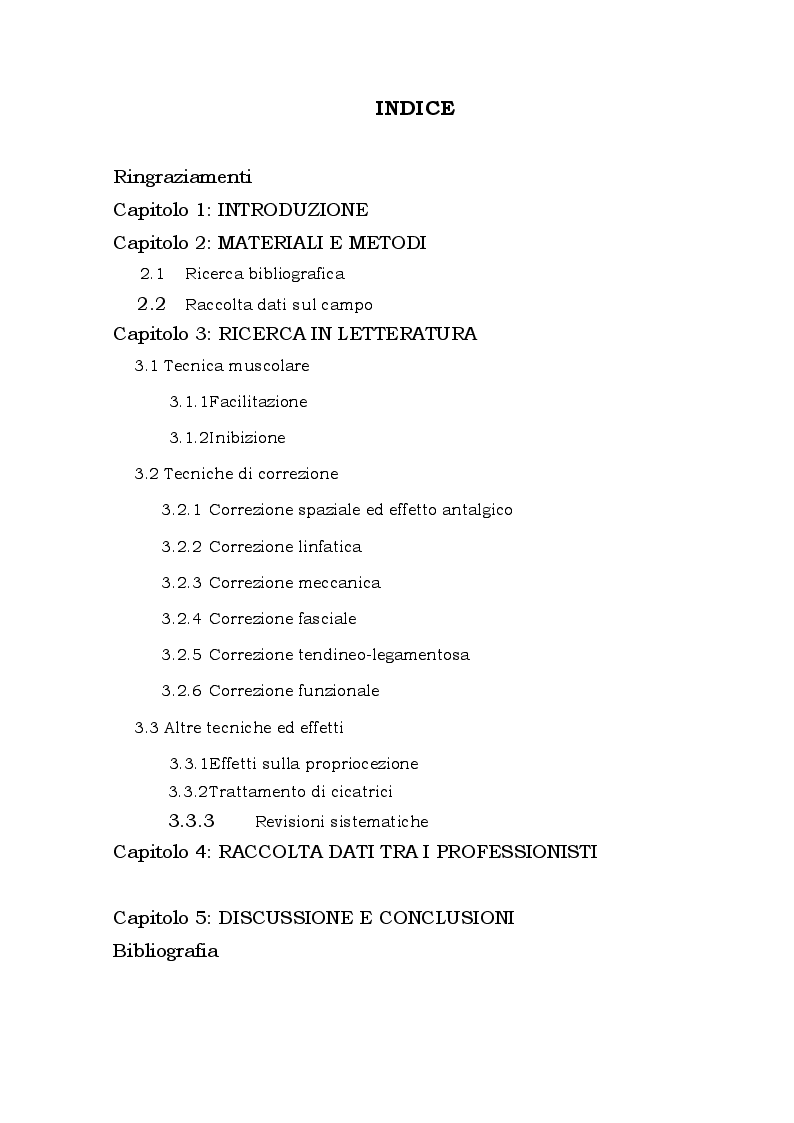 Indice della tesi: Utilizzo del tape adesivo elastico in riabilitazione: evidenze scientifiche e pratica clinica, Pagina 1