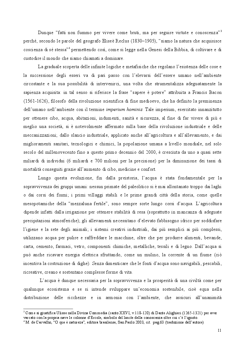 Estratto dalla tesi: Analisi critica della politica idrica