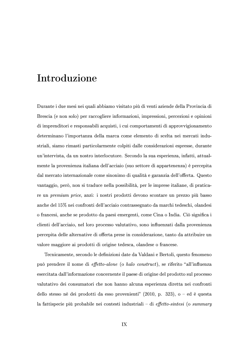 Anteprima della tesi: Il ruolo della marca nei mercati industriali: un'indagine empirica, Pagina 3