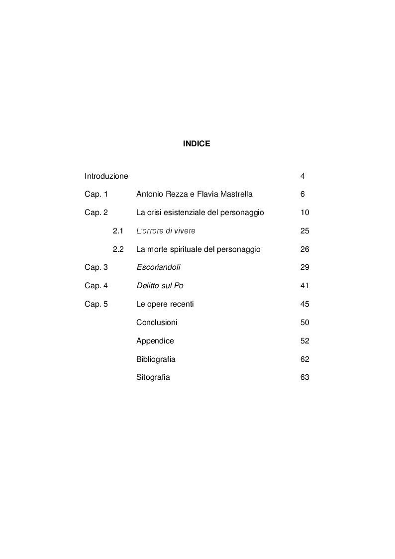 Indice della tesi: Il cinema di Antonio Rezza e Flavia Mastrella, Pagina 1