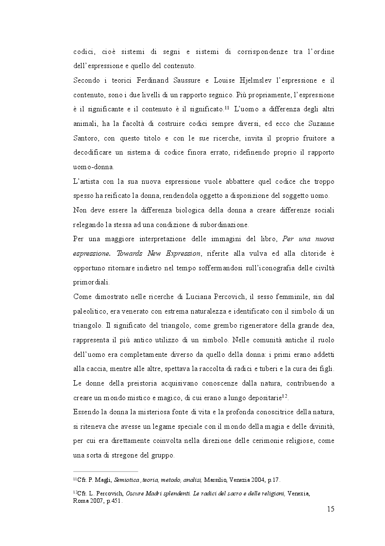 Estratto dalla tesi: Suzanne Santoro. Per una espressione nuova.