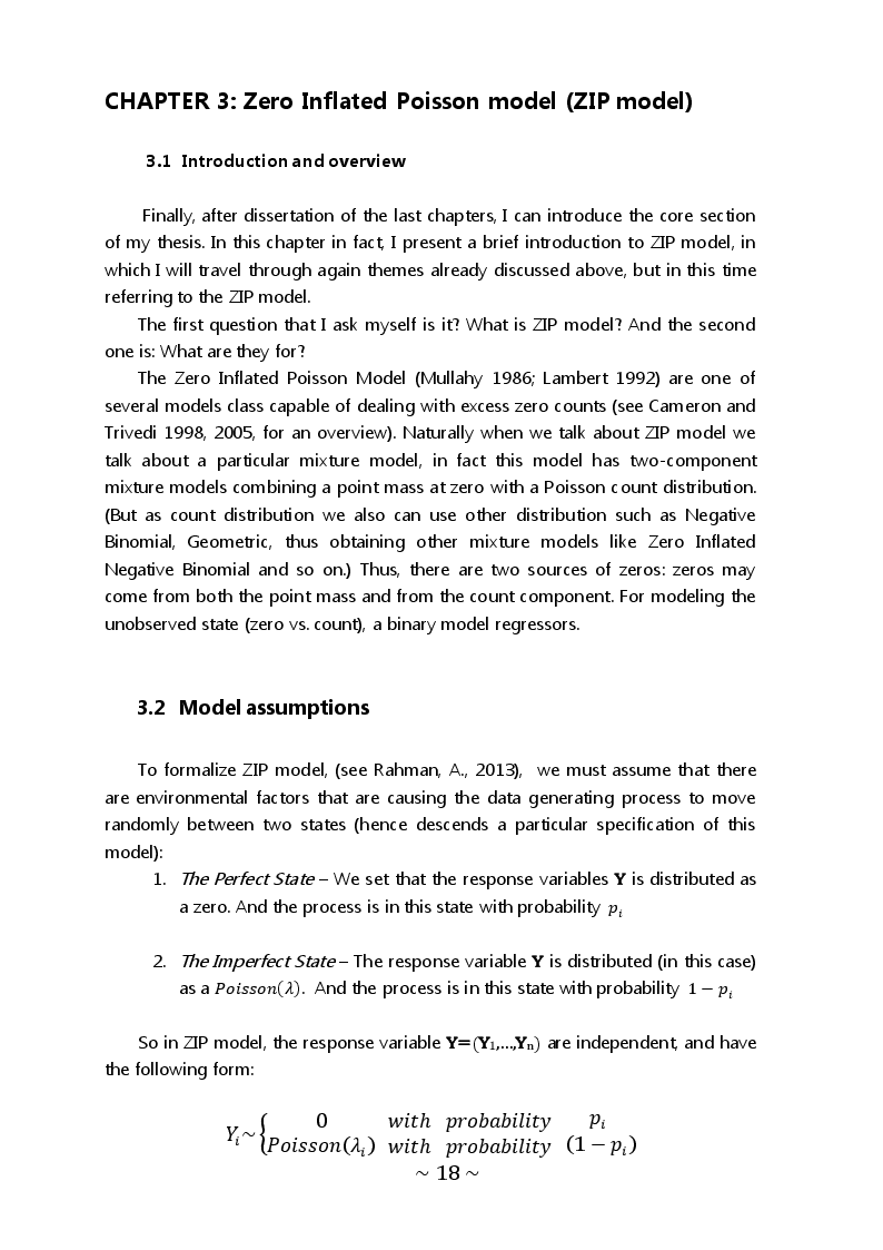 Estratto dalla tesi: Mixture models for count data: the ZIP model