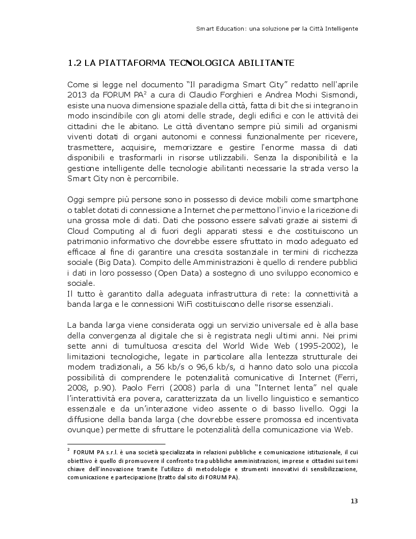 Estratto dalla tesi: Smart Education - Una soluzione per la Città Intelligente