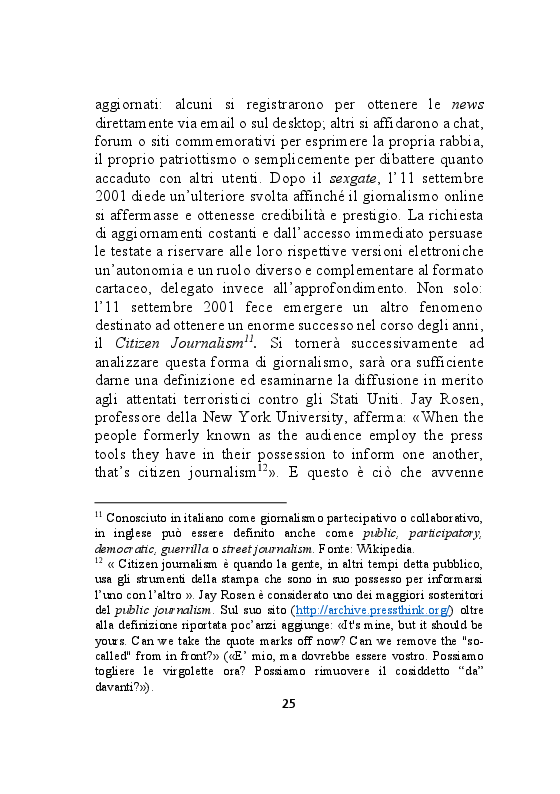 Estratto dalla tesi: Giornalismo online: dalla retribuzione alla visibilità