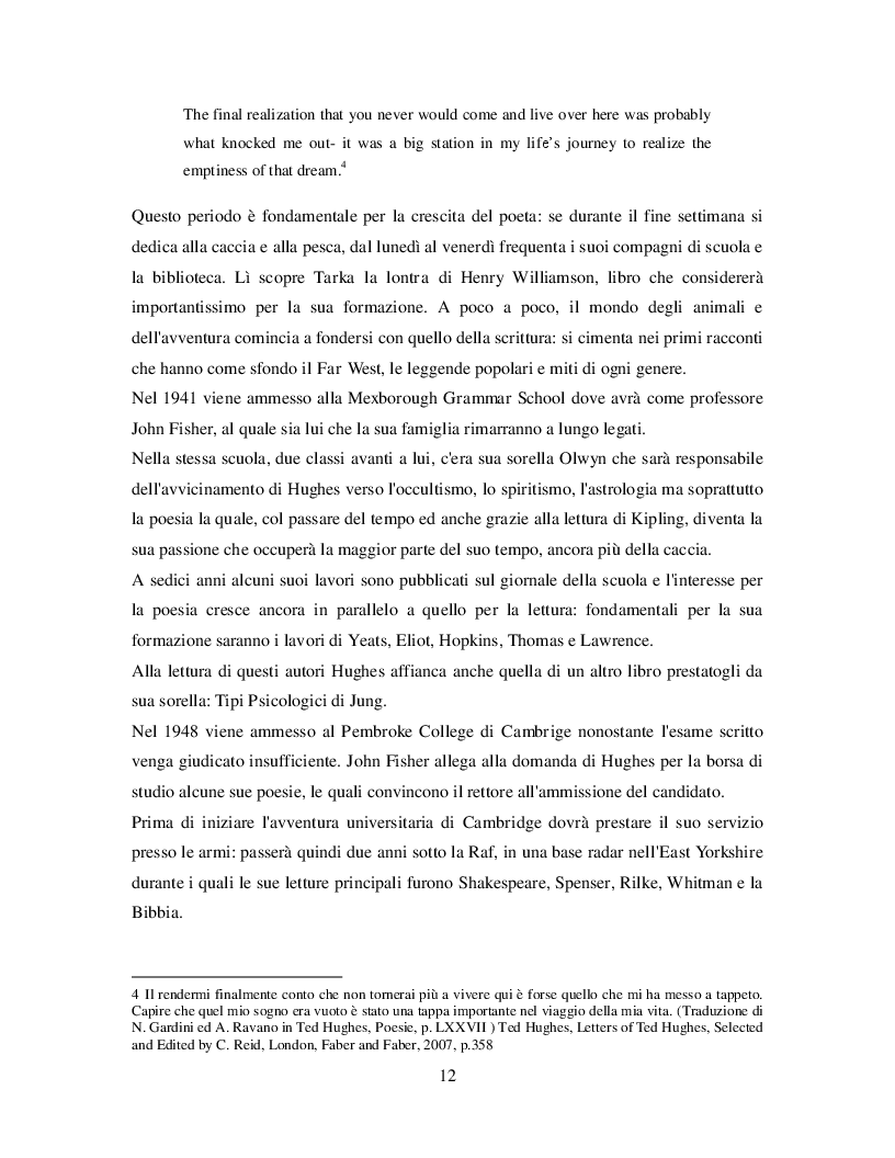 Estratto dalla tesi: Birthday letters di Ted Hughes