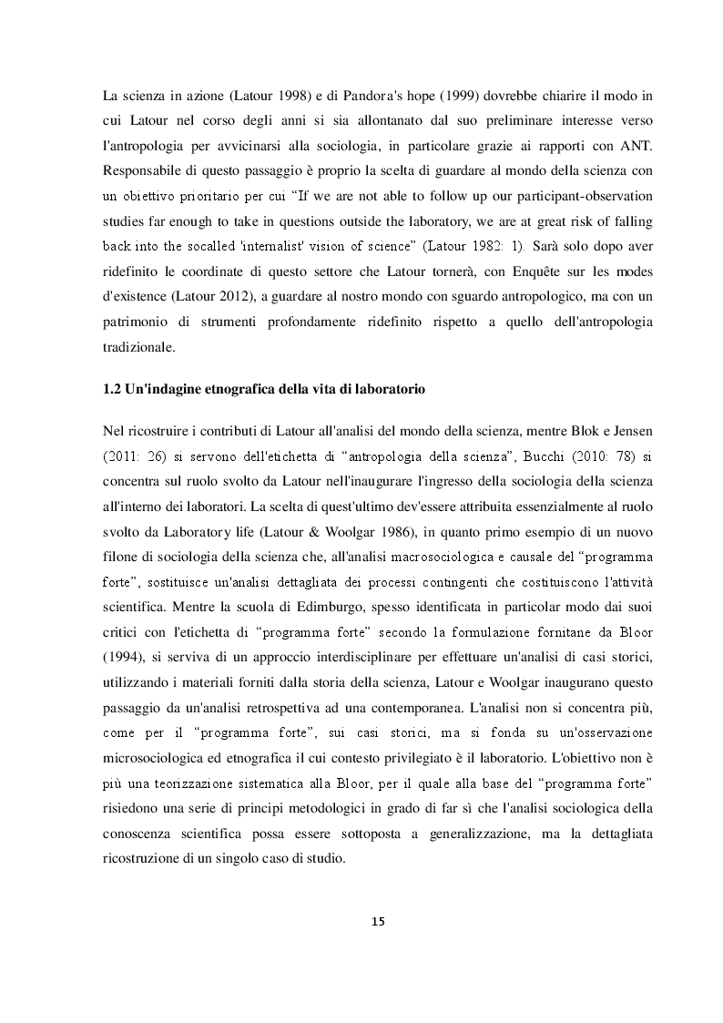 Estratto dalla tesi: Bruno Latour: dalla sociologia della scienza all'antropologia dei moderni. Una proposta interpretativa.