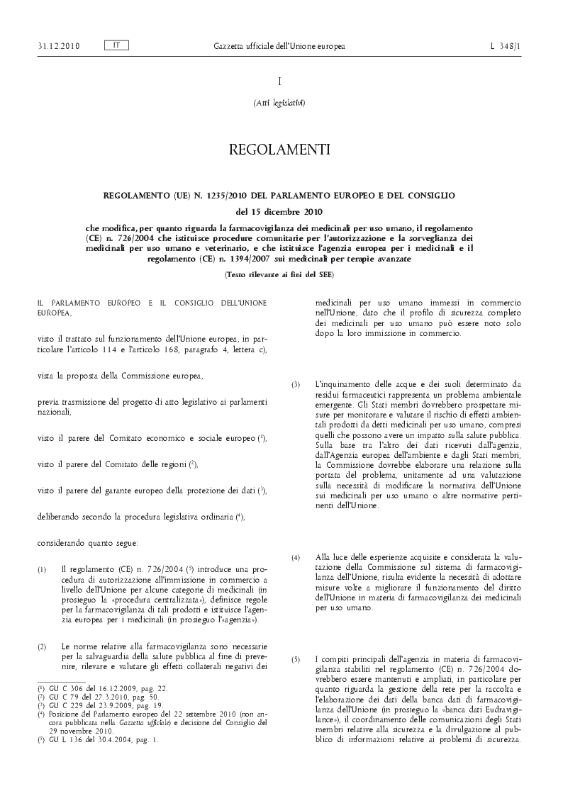 Estratto dalla tesi: La Nuova legislazione europea in materia di farmacovigilanza. Cosa cambia per l'industria farmaceutica