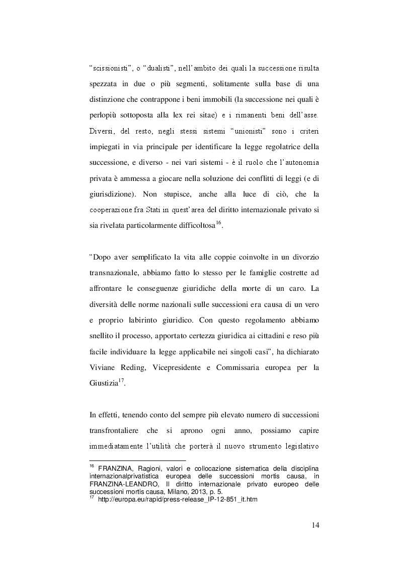 Estratto dalla tesi: Conflitti di giurisdizione e riconoscimento di sentenze nelle successioni internazionali