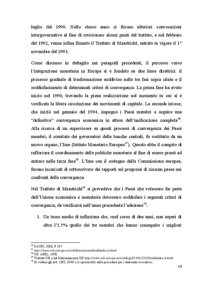 Estratto dalla tesi: L'Euro e l'Indipendenza dalla Politica Monetaria