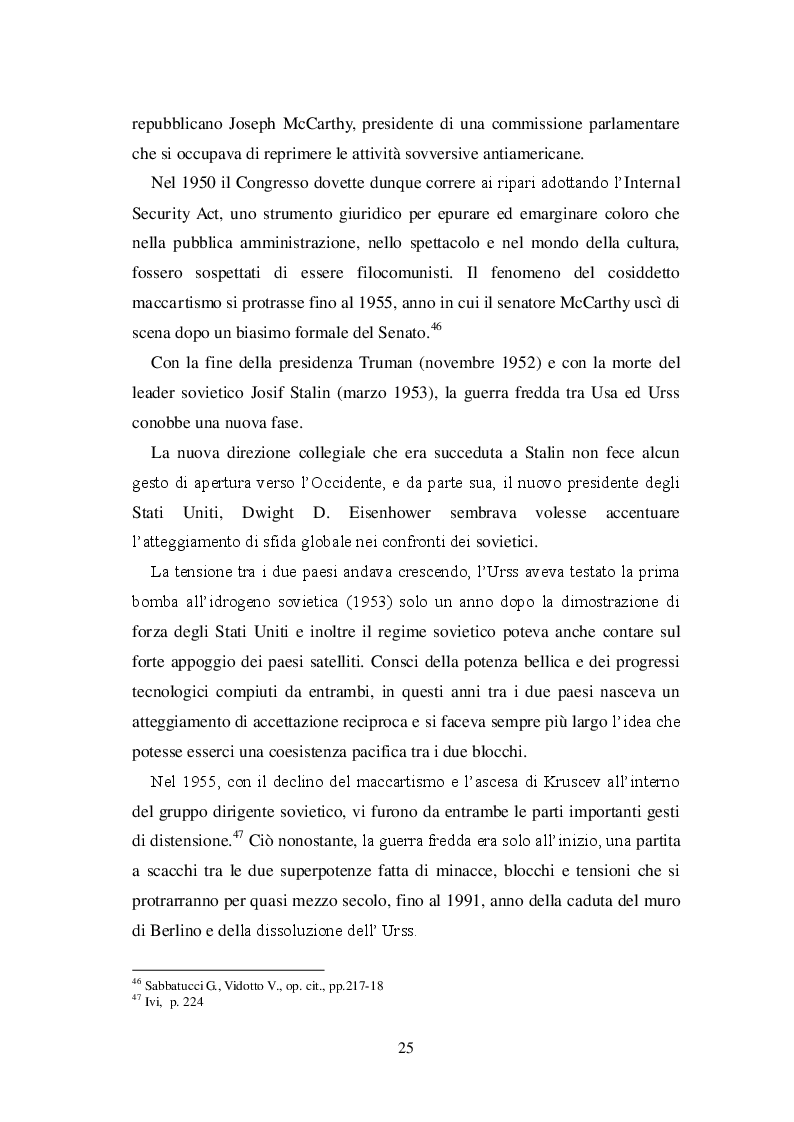 Estratto dalla tesi: L'emigrazione italiana nel secondo dopoguerra: la famiglia Leonetti e gli Stati Uniti degli anni '50 del Novecento