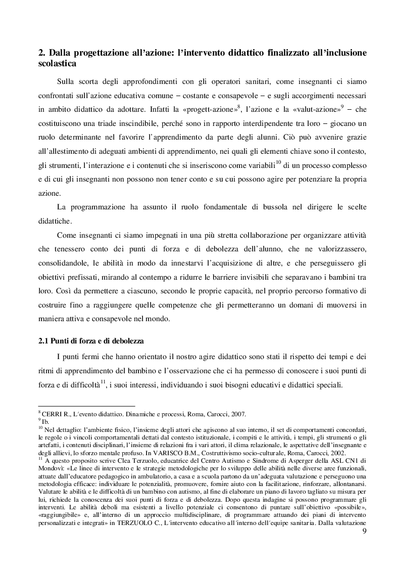 Estratto dalla tesi: Strategie didattiche per un'inclusione di qualità: un'esperienza sul campo