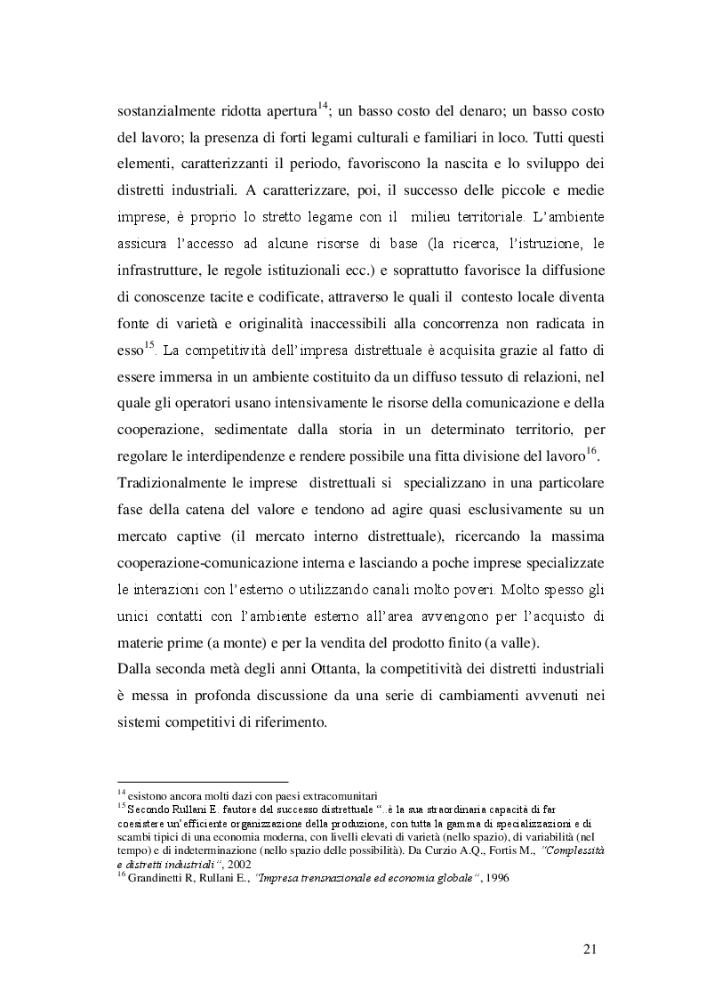 Estratto dalla tesi: Opzioni strategiche per le piccole-medie imprese distrettuali di fronte alla globalizzazione: il caso dell'occhialeria bellunese