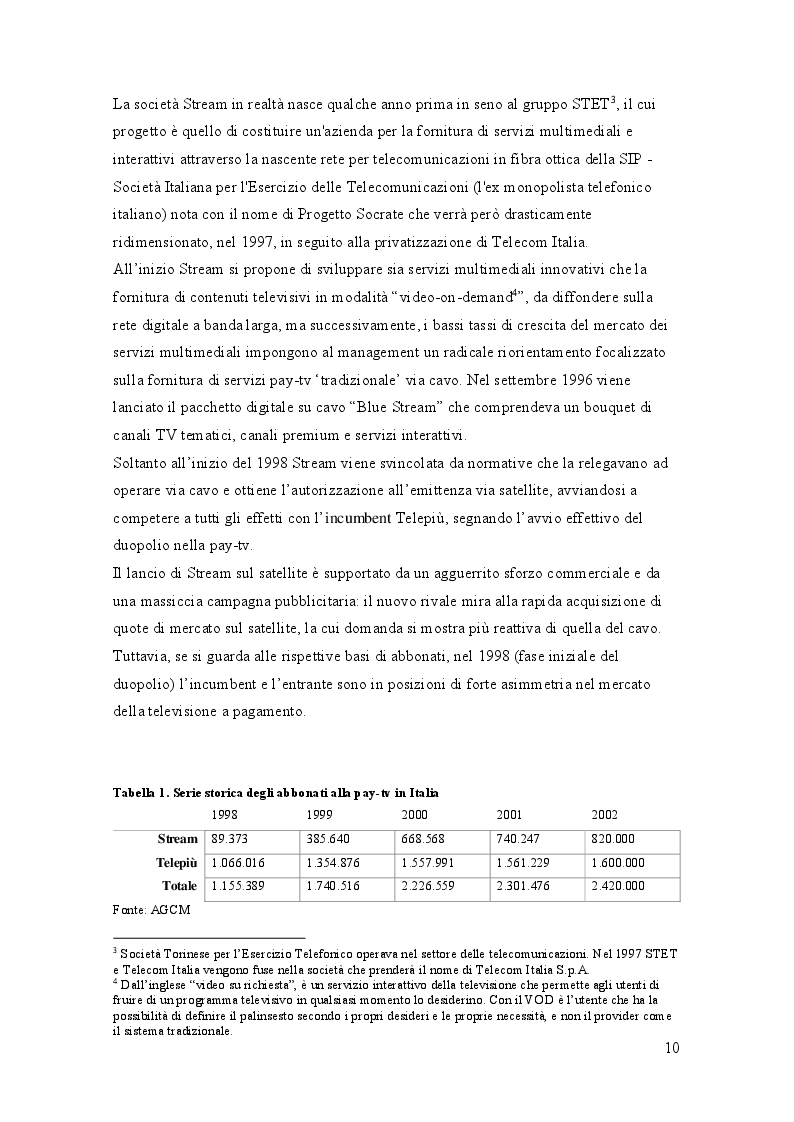 Estratto dalla tesi: Evoluzione del mercato della pay-tv in Italia