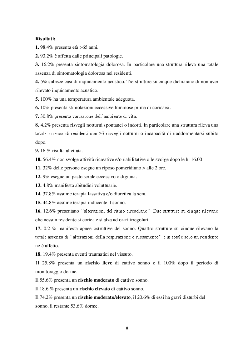 Estratto dalla tesi: Revisione di uno strumento di valutazione del rischio di cattivo sonno dell'anziano: la scala Biazzi