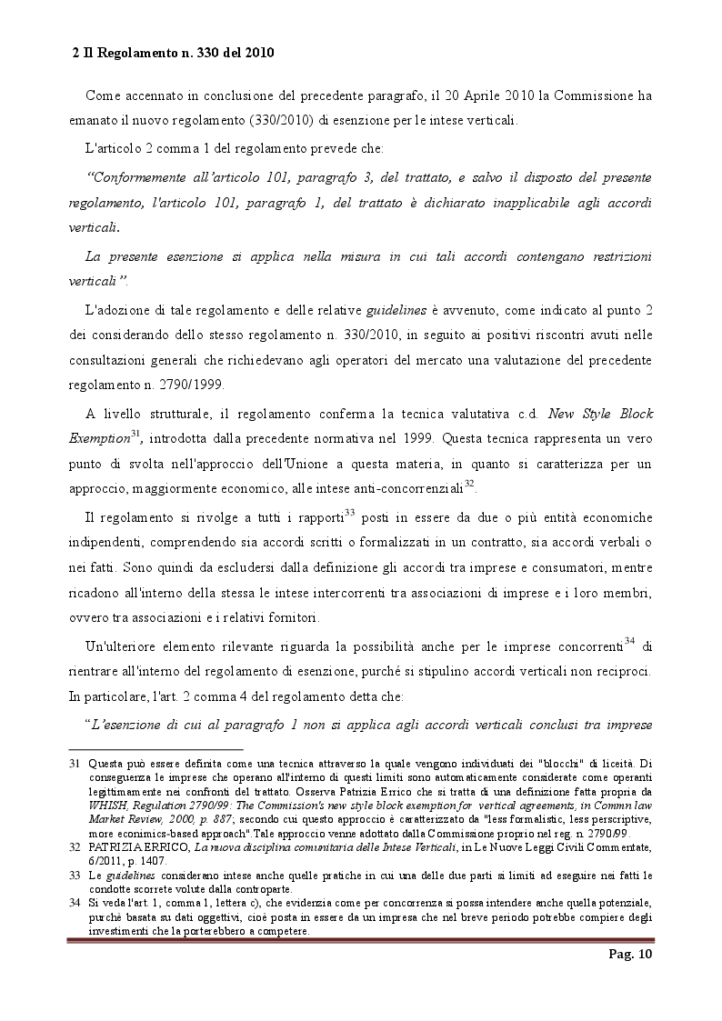 Estratto dalla tesi: Intese verticali e Franchising una comparazione degli ordinamenti italiano e canadese