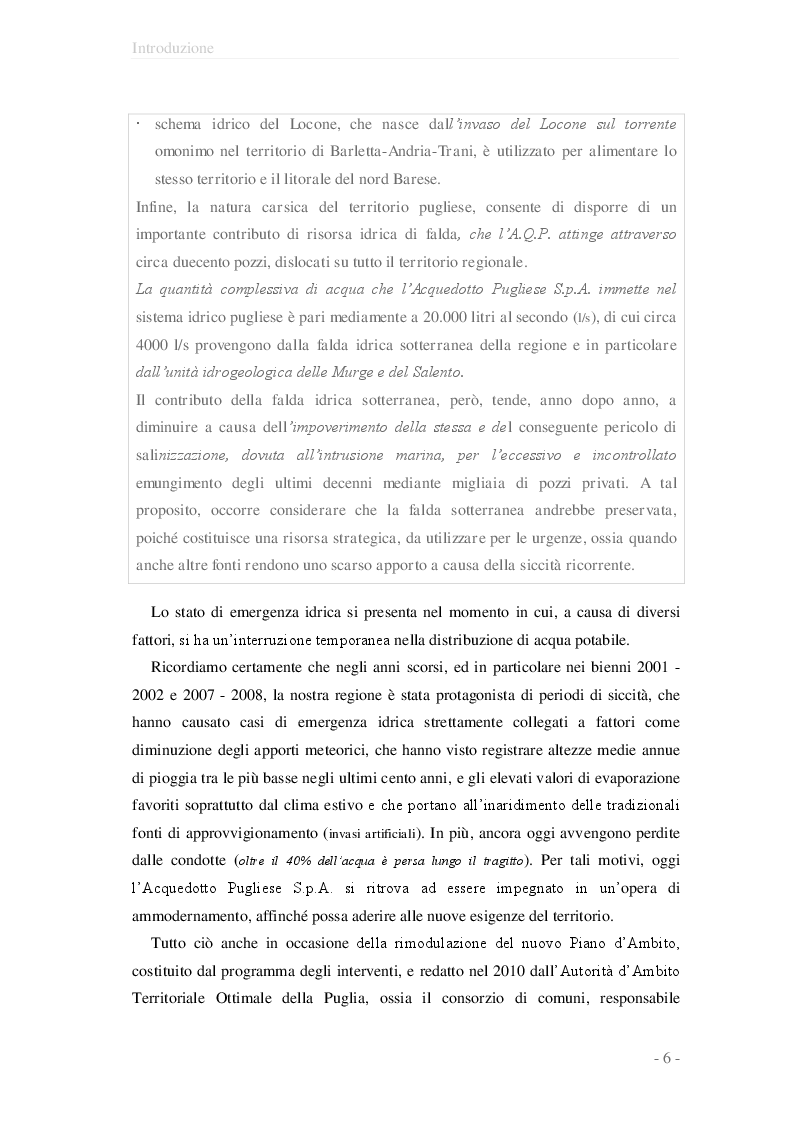 Anteprima della tesi: Valutazione del giudizio di qualità ed idoneità d’uso delle opere di captazione d’acqua sotterranea ad uso potabile nell’ambito dei pozzi dell’A.Q.P. della provincia di Taranto, Pagina 7