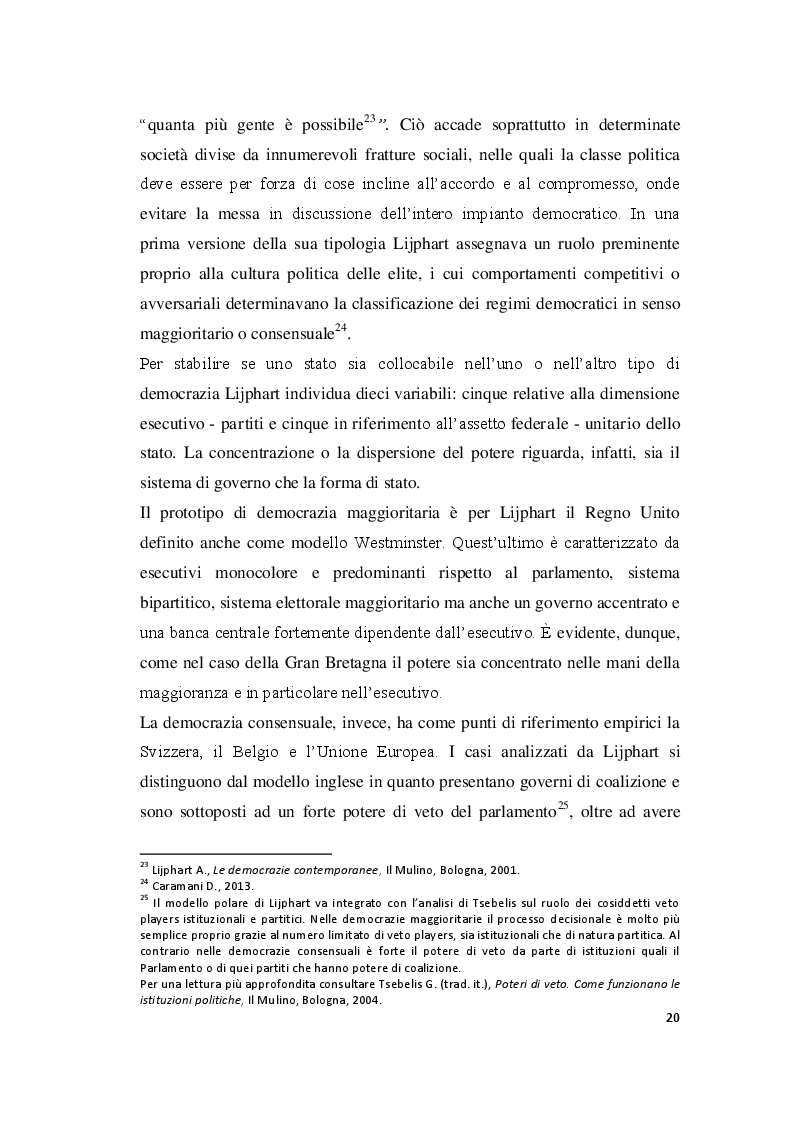 Estratto dalla tesi: Competere e controllare nelle grandi democrazie europee. Analisi comparata sulla qualità della democrazia in Gran Bretagna, Francia, Spagna, Germania ed Italia.