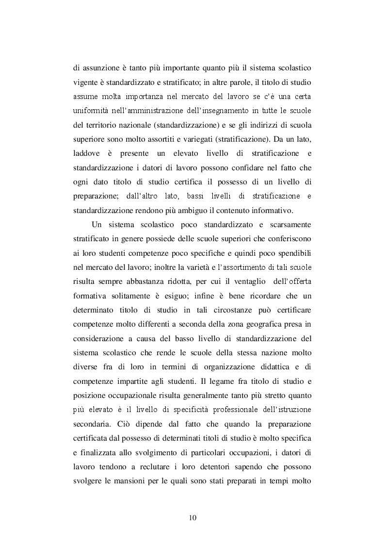 Estratto dalla tesi: Mobilità sociale, disuguaglianze e scuola