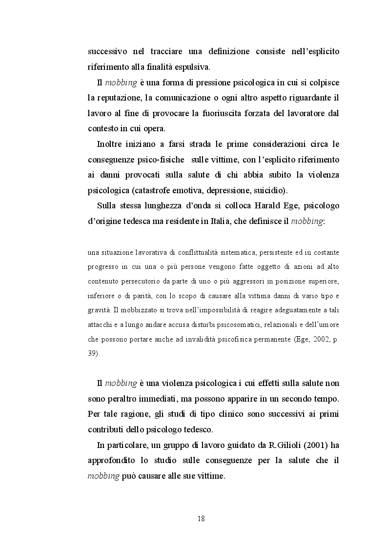Estratto dalla tesi: Il mobbing in italia