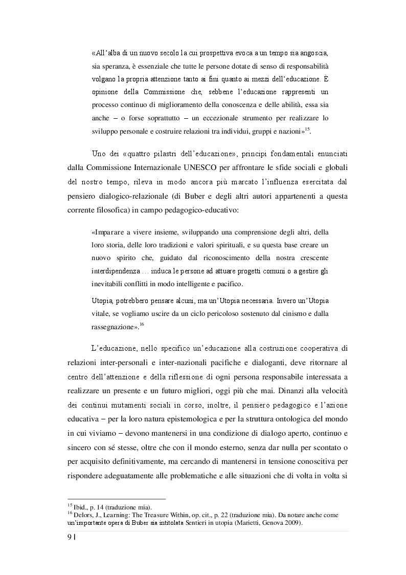 Estratto dalla tesi: «In principio è la relazione»: la filosofia dialogico-relazionale di Martin Buber e il suo contributo alla riflessione pedagogica contemporanea