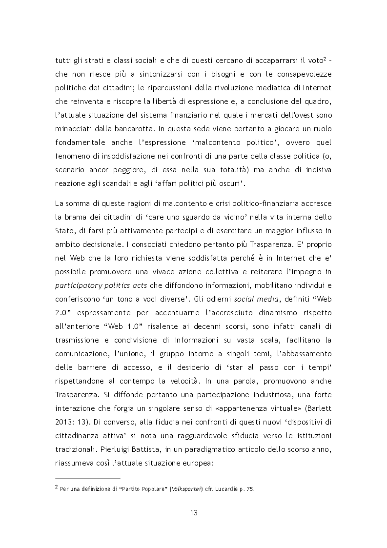Estratto dalla tesi: La Trasparenza come programma politico della Piratenpartei tedesca