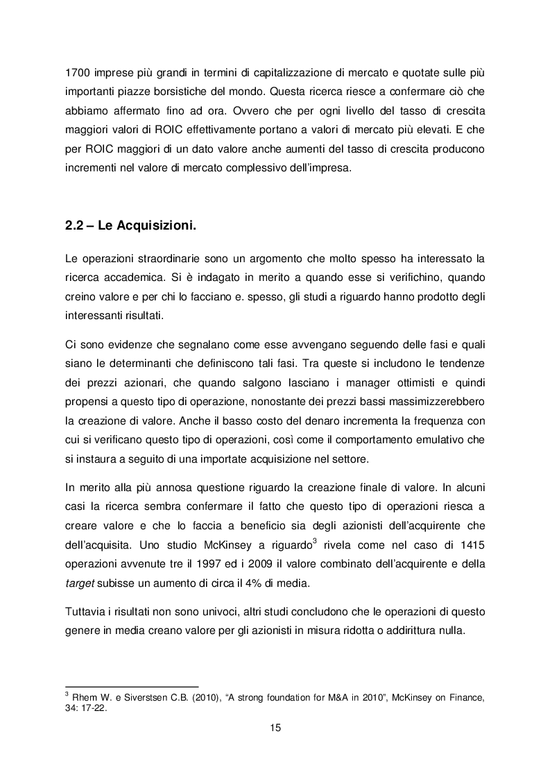 Estratto dalla tesi: Indagine empirica in ambito di acquisizioni: ricerca sulla relazione tra gli effetti annuncio e le variazioni di performance successive al completamento, assieme a considerazioni riguardanti la determinazione dei price premia corrisposti agli azionisti delle target