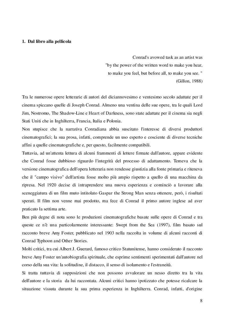 Estratto dalla tesi: "Amy Foster" di Joseph Conrad: dal racconto al film, dal film al racconto