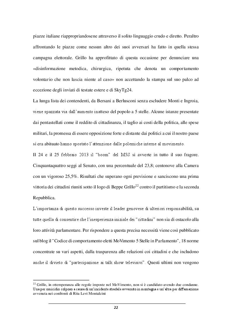 Estratto dalla tesi: Fedeli alla linea o eretici. La comunicazione degli Eletti a 5 Stelle