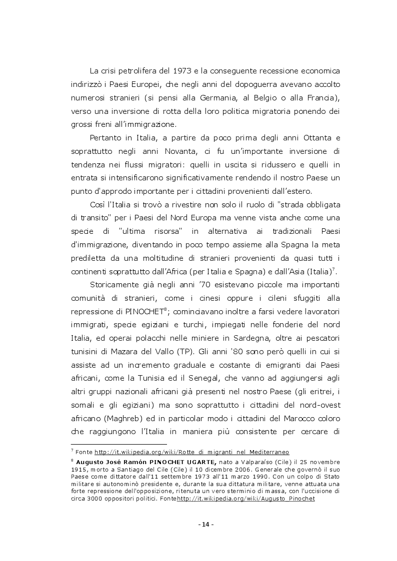 Estratto dalla tesi: La gestione dell'Immigrazione: Evoluzione ed organizzazione dell'Ufficio Immigrazione nella Questura di Treviso