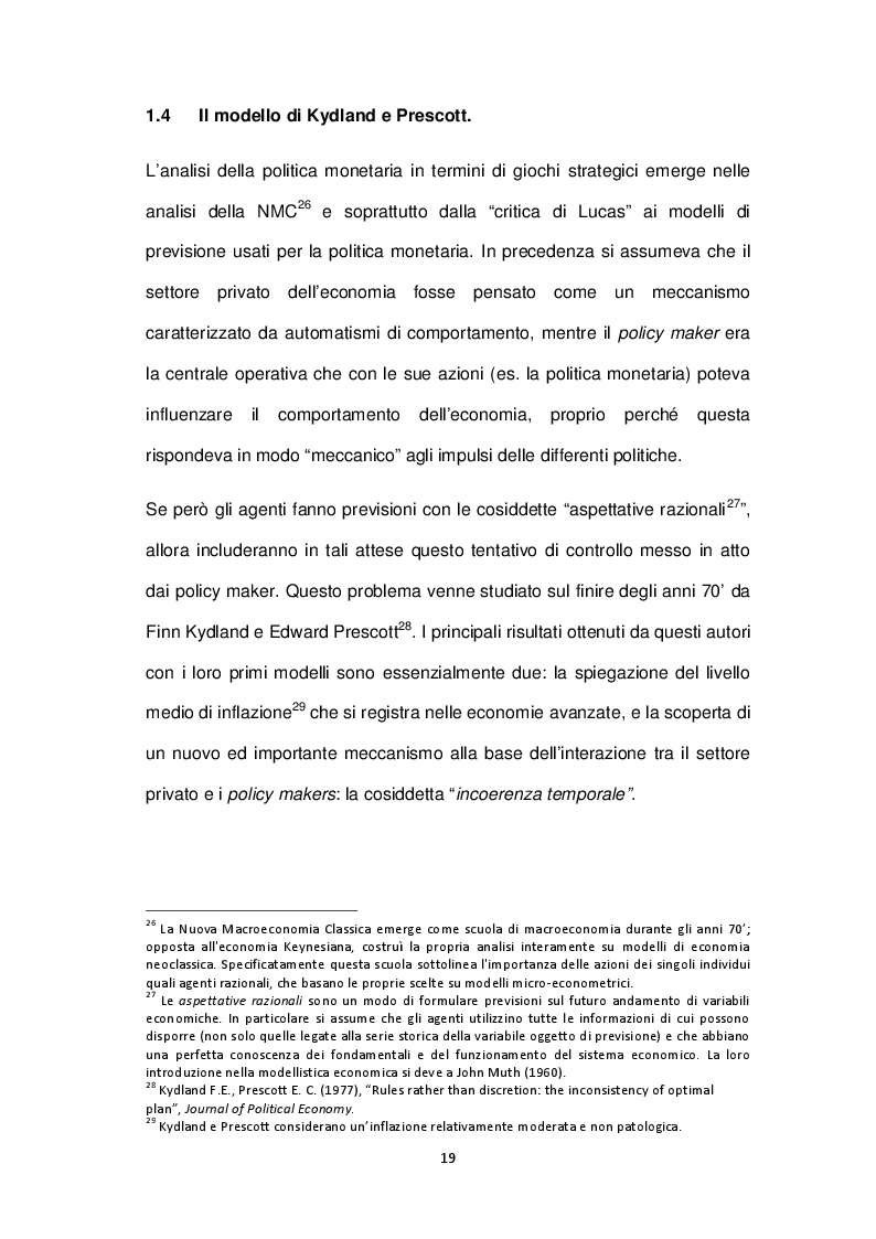 Estratto dalla tesi: La BCE - Fondamenti teorici ed evidenze empiriche