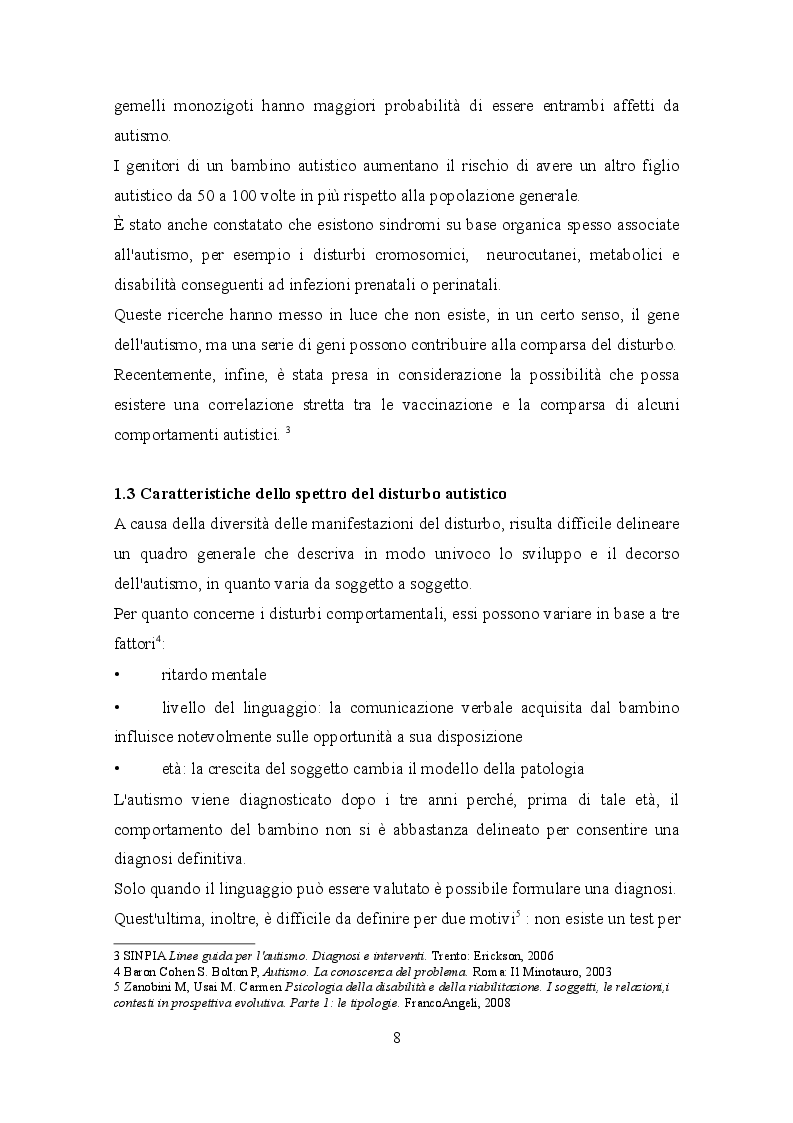 Estratto dalla tesi: Autismo e famiglia: dalla diagnosi all'intervento educativo