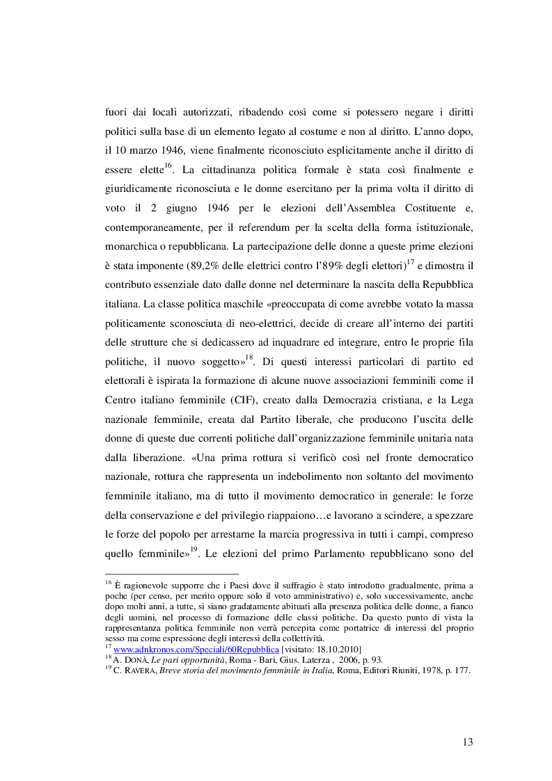 Estratto dalla tesi: Cittadine contro. Storie di donne e di politica nell'Italia degli Anni Settanta