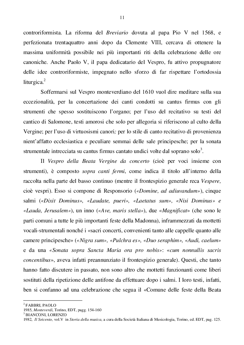 Estratto dalla tesi: Il canto cristiano liturgico nel medioevo e il vespro della beata Vergine di Claudio Monteverdi