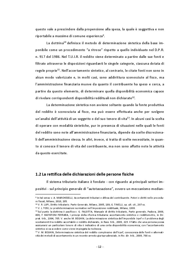 Estratto dalla tesi: L'accertamento fiscale basato sul redditometro