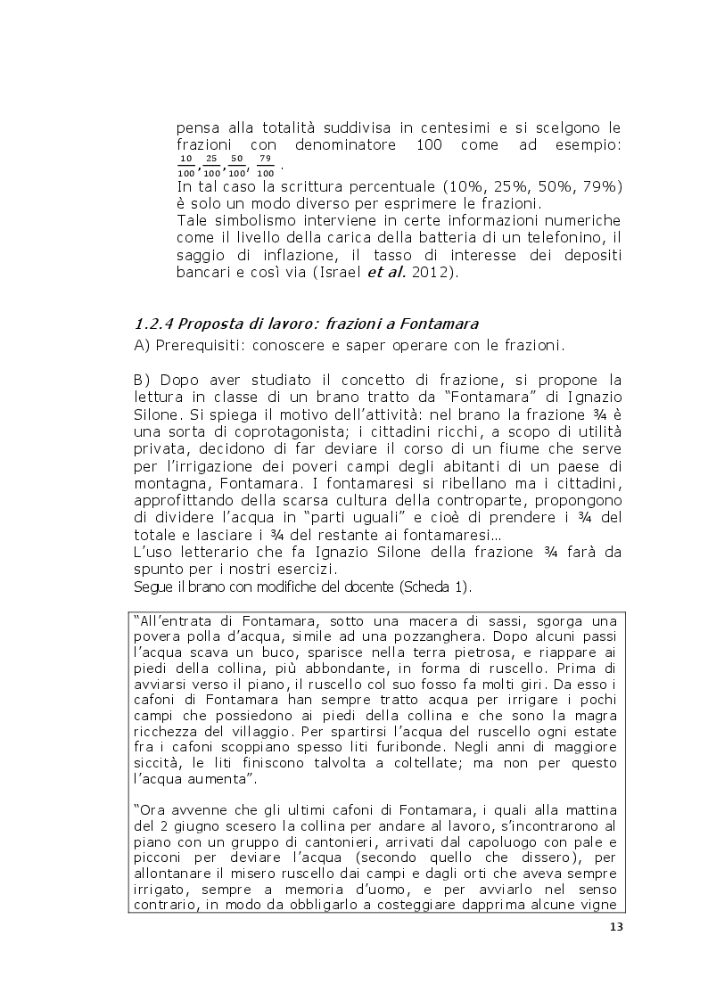 Estratto dalla tesi: Proposte didattiche per l'insegnamento della matematica in età adulta