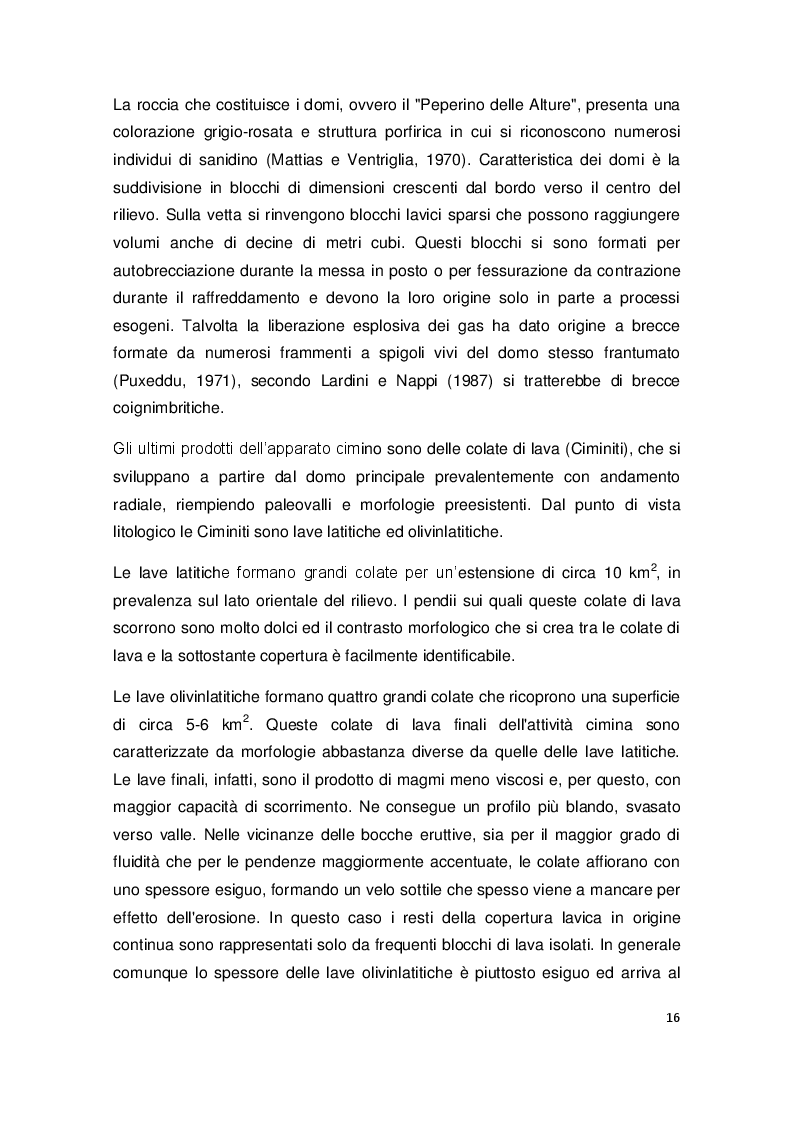 Estratto dalla tesi: Le falde sospese dell'acquifero vulcanico cimino-vicano: valutazione della loro potenzialità in termini quantitativi e qualitativi.
